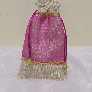 Jute & Pink Fusion Potli